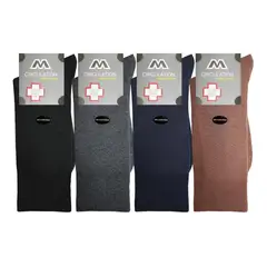 M MILANO - Calcetín Diabético Hombre Sin Costura Algodón 6 Pares