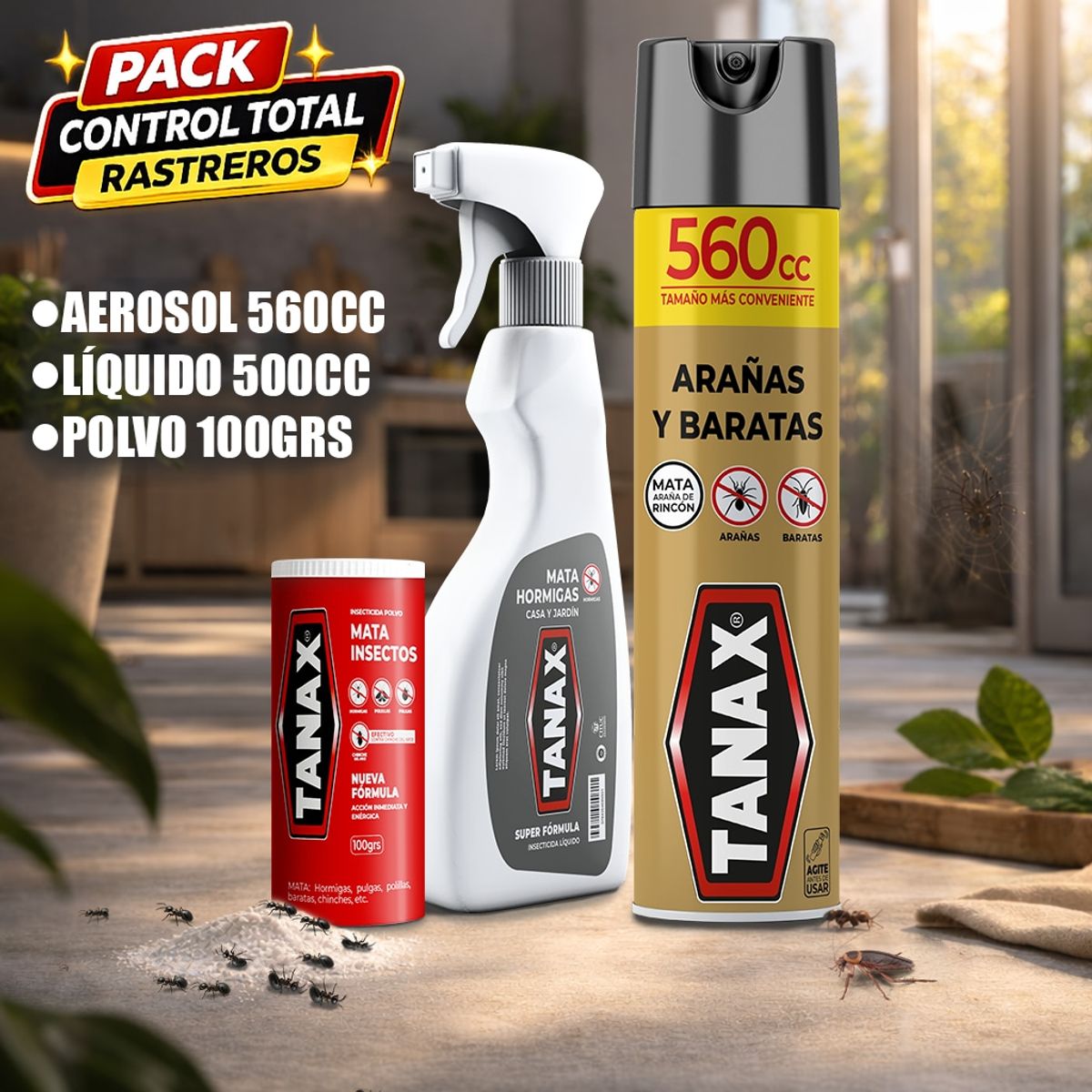 TANAX - Insecticida Control Total Pack Rastreros
