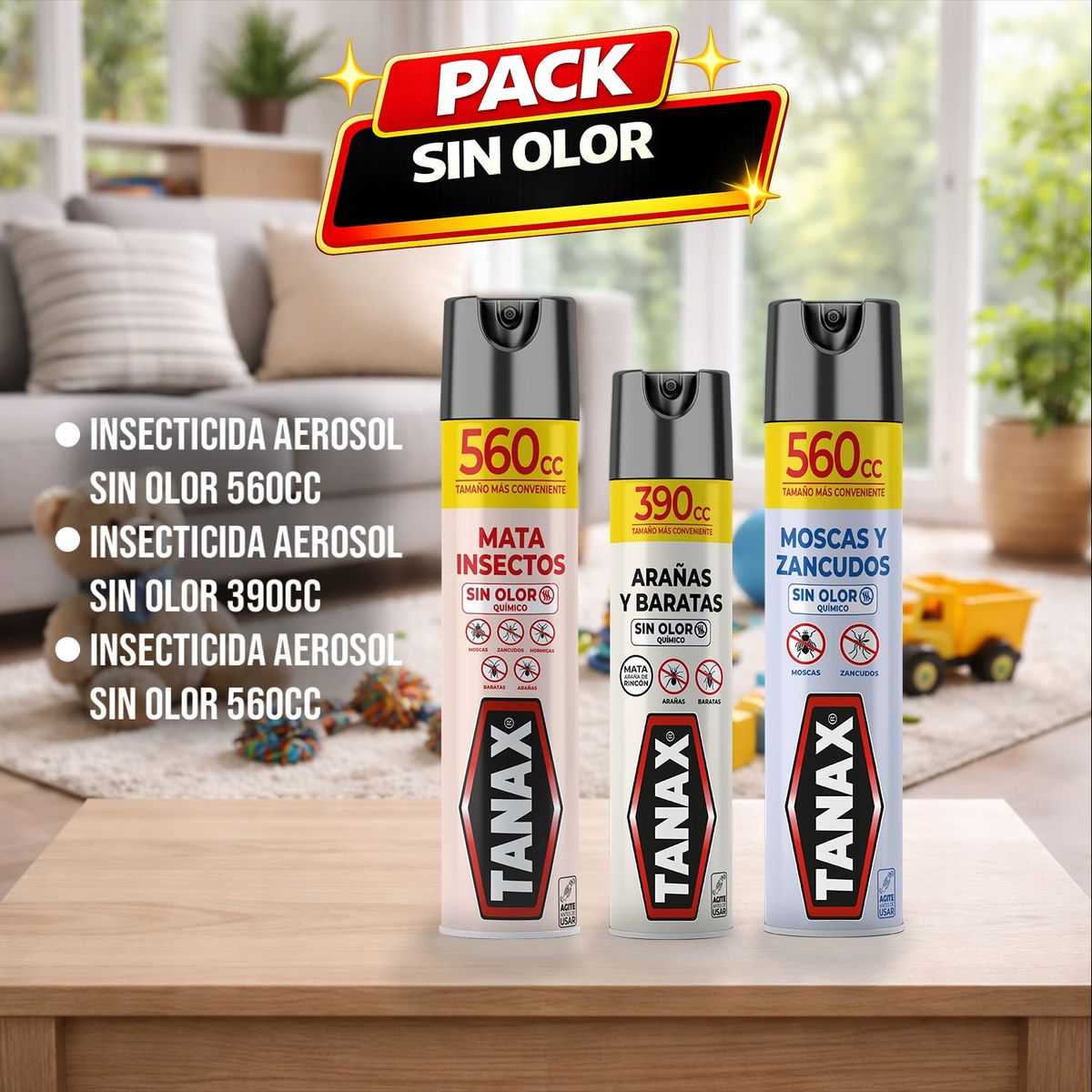 TANAX - Insecticidas Pack Sin Olor Tanax Control Total Insectos