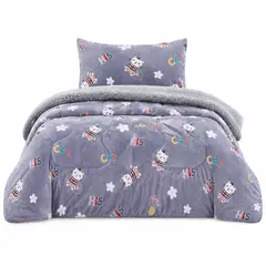 GENERICO - Cobertor De Invierno Plush Plaza Con Diseño 1.5.