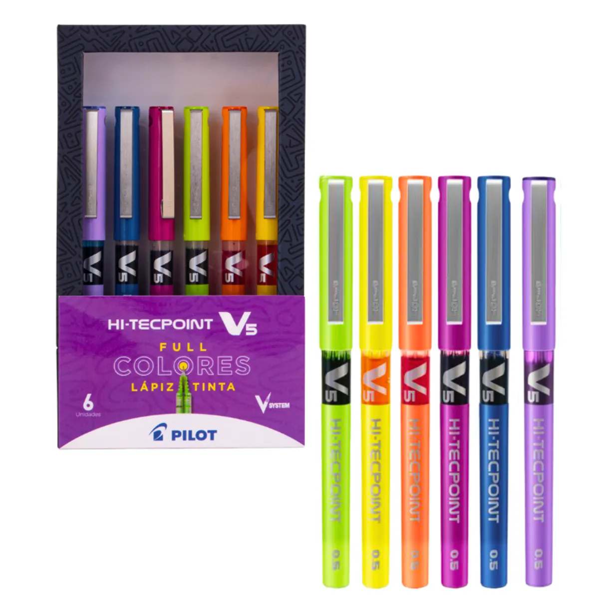 PILOT - Lápices Tinta Pilot Hi-tecpoint V5 0.5 Mm Full Colores Set 6