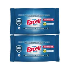 EXCELL - Pack 2 Toallitas Desinfectantes 35u c/u 70u en total.