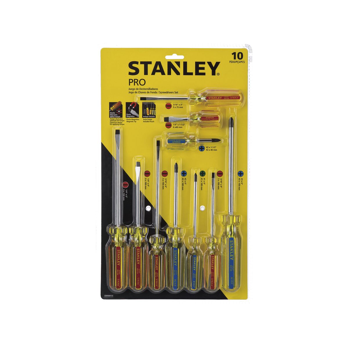 STANLEY - Juego de 10 destornilladores PRO STANLEY STHT69172