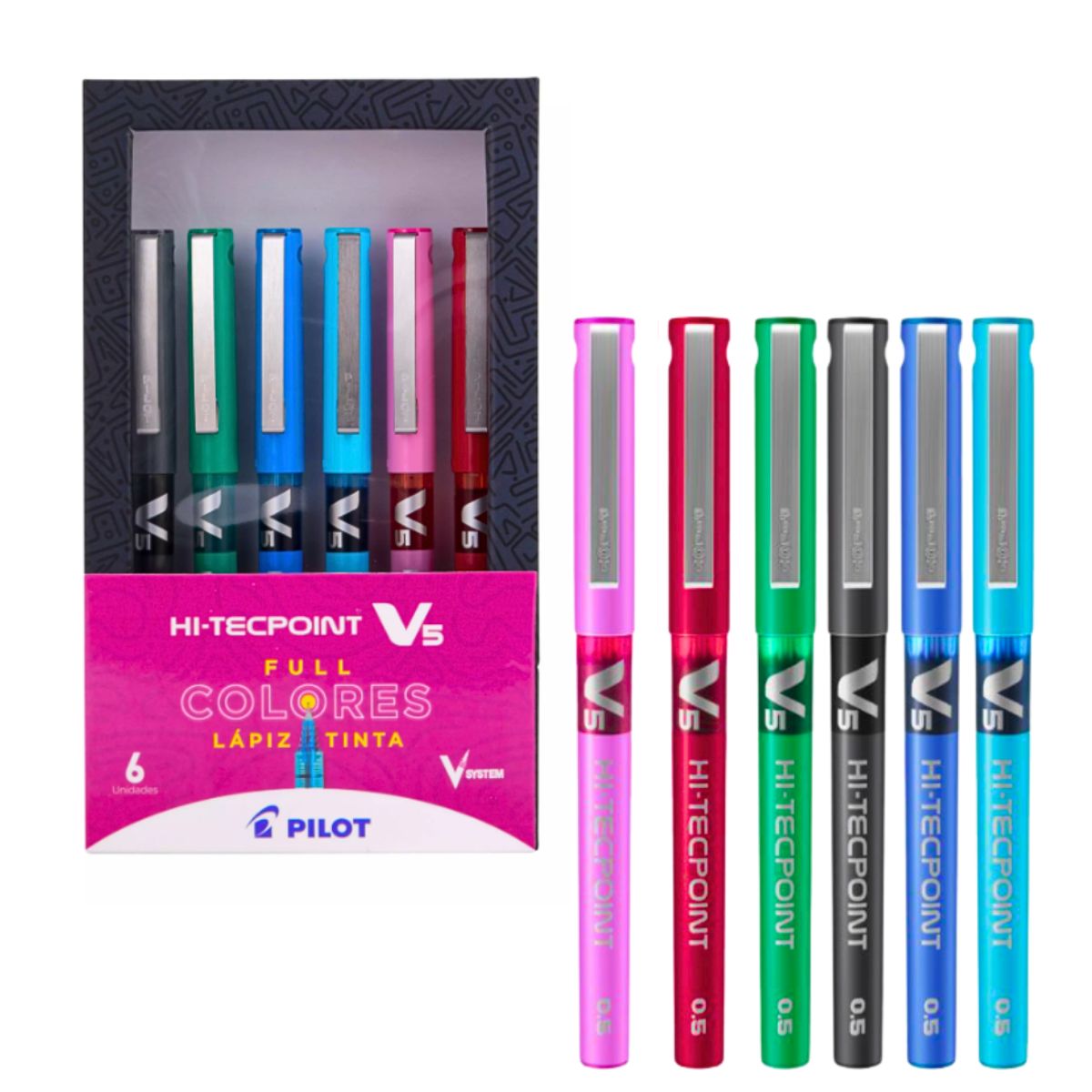 PILOT - Lápices Tinta Pilot Hi-tecpoint V5 0.5 Mm Full Colores Set 6