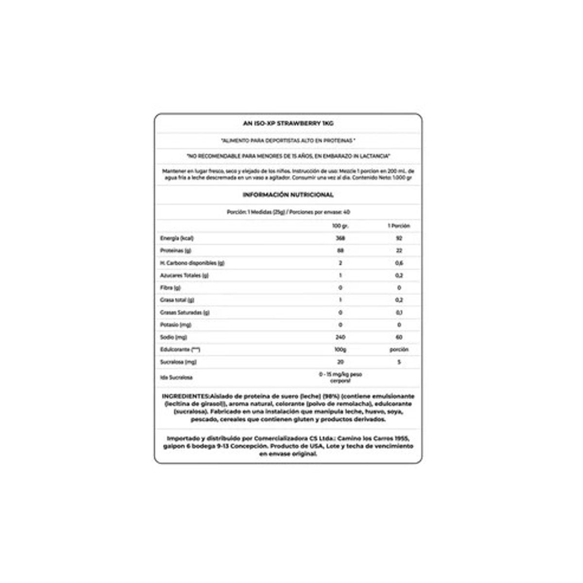 APPLIED NUTRITION - PROTEINA ISO-XP 1KG 40 SERVICIOS - APPLIED NUTRITION