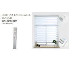 GENERICO - Cortina Roller Duo Lisa 120 x 240 Cm color Negro