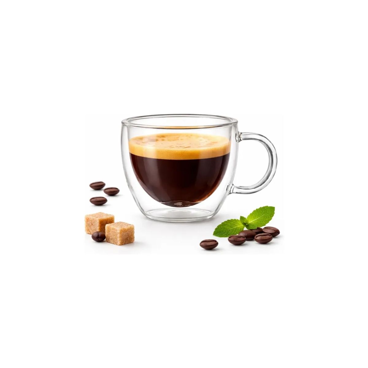 GENERICO - Taza Espresso Doble Vidrio 80ml Térmica Café Transparente