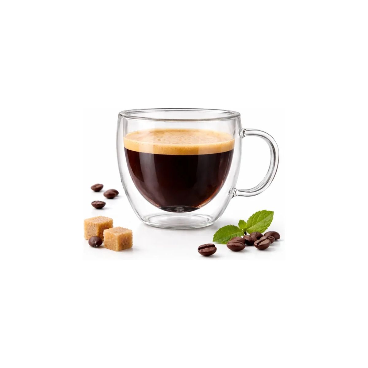 GENERICO - Taza Espresso Doble Vidrio 150ml Termica Cafe Transparente