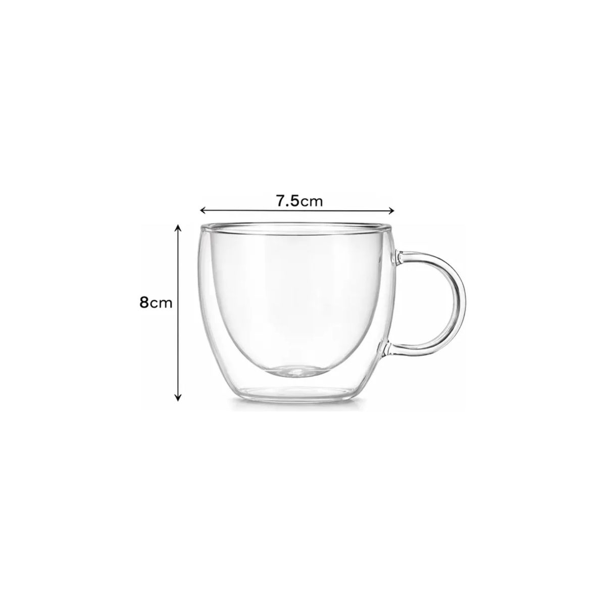 GENERICO - Taza Espresso Doble Vidrio 150ml Termica Cafe Transparente