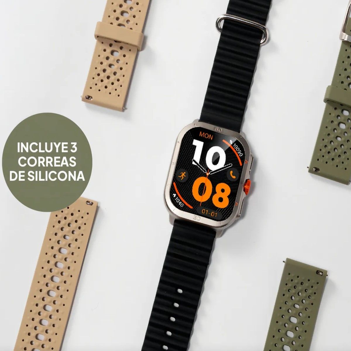 GENERICO - Smartwatch Reloj Inteligente Hombre Mujer  ULTRA 3S Pantalla Correas Extra BELUG