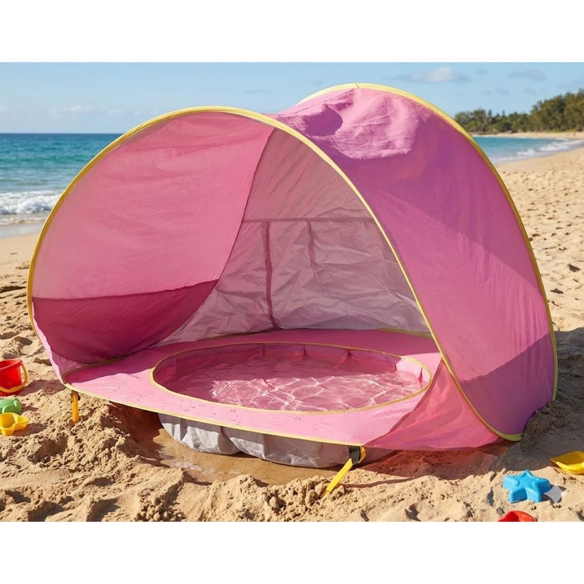 GENERICO - Carpa Piscina Niños 2 En 1 Rosa Infantil