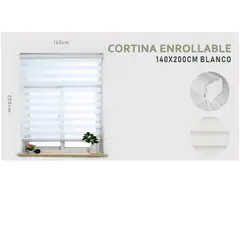 GENERICO - Cortina Roller Duo Lisa 140 x 200 Cm color Blanco