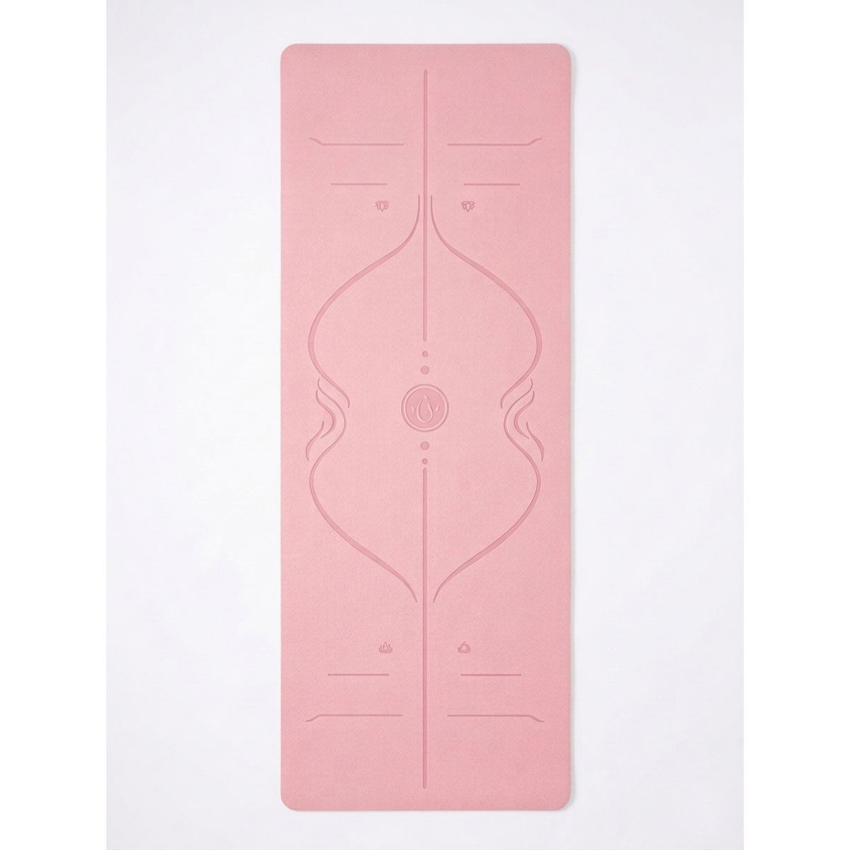 GENERICO - Mat de Yoga Con Marcas De Alineación de 8mm más bolso-Rosado v2