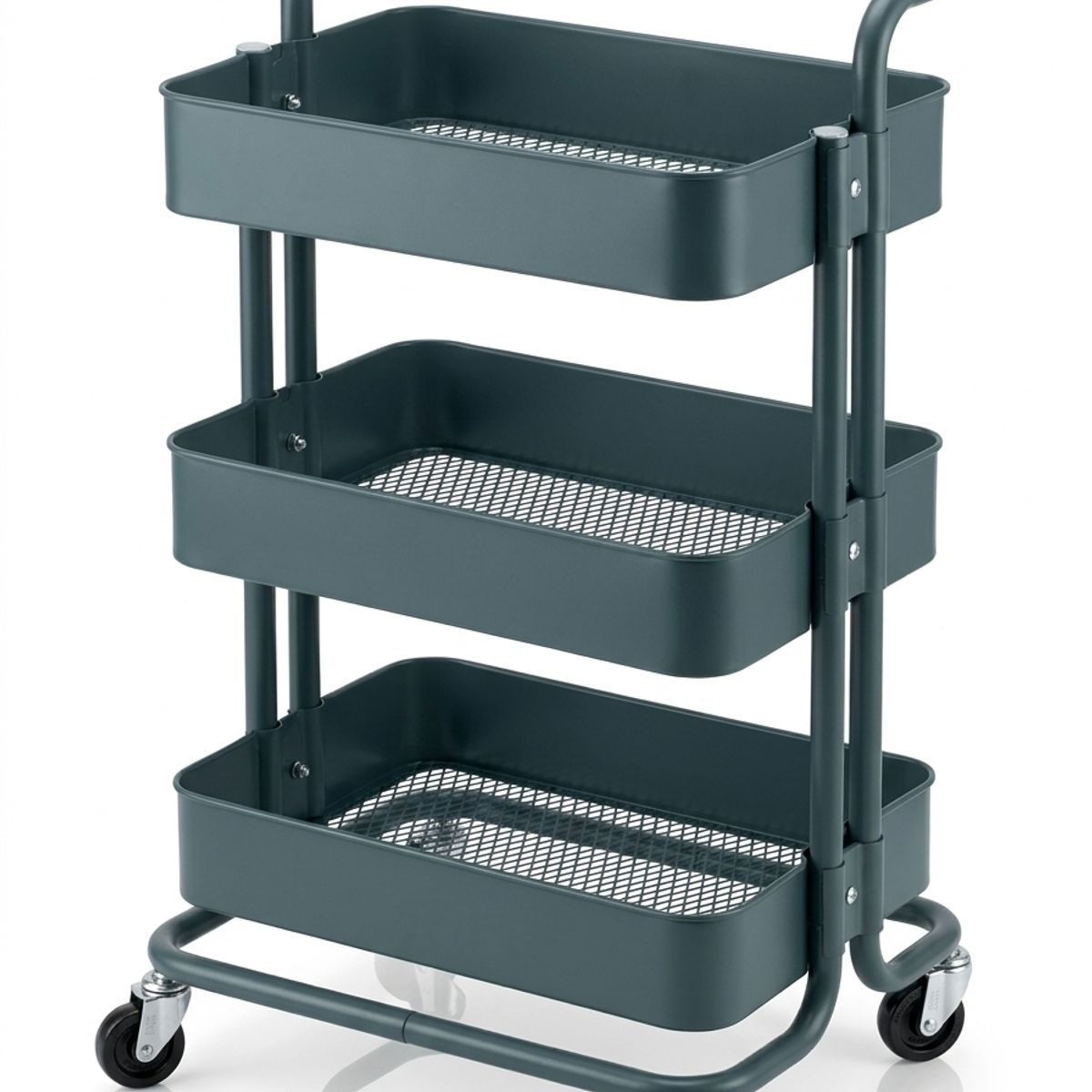 GENERICO - Carrito Organizador Almacenamiento 3 Niveles Con Ruedas Color Negro