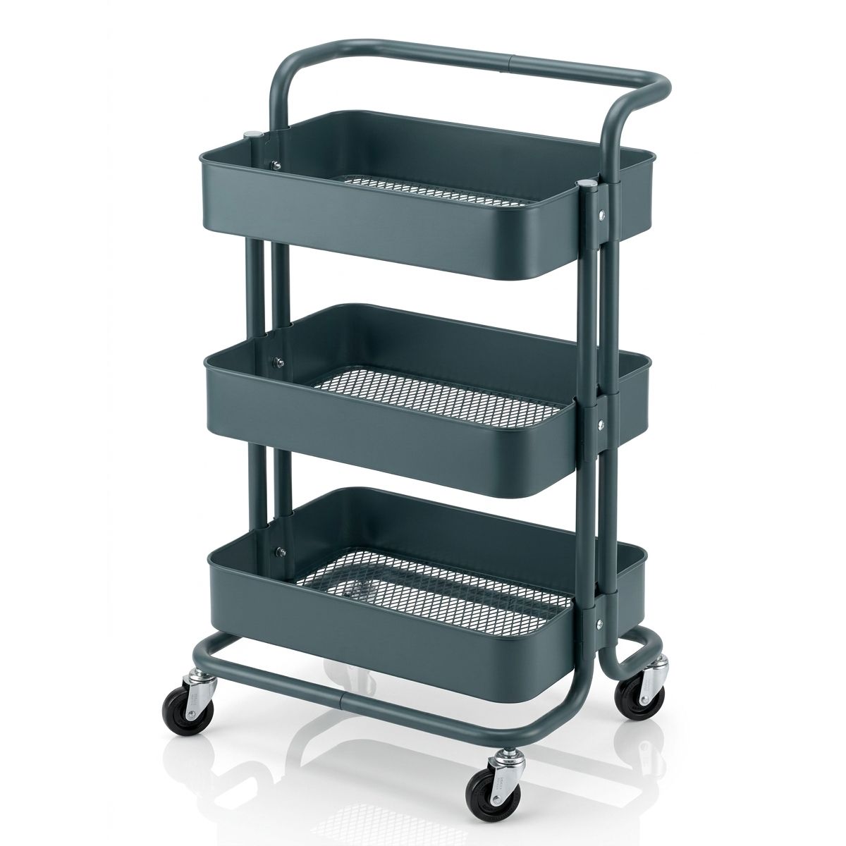 GENERICO - Carrito Organizador Almacenamiento 3 Niveles Con Ruedas Color Negro