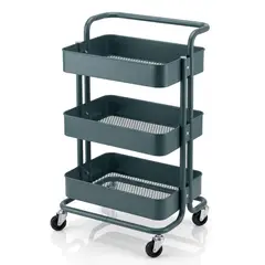 GENERICO - Carrito Organizador Almacenamiento 3 Niveles Con Ruedas Color Negro