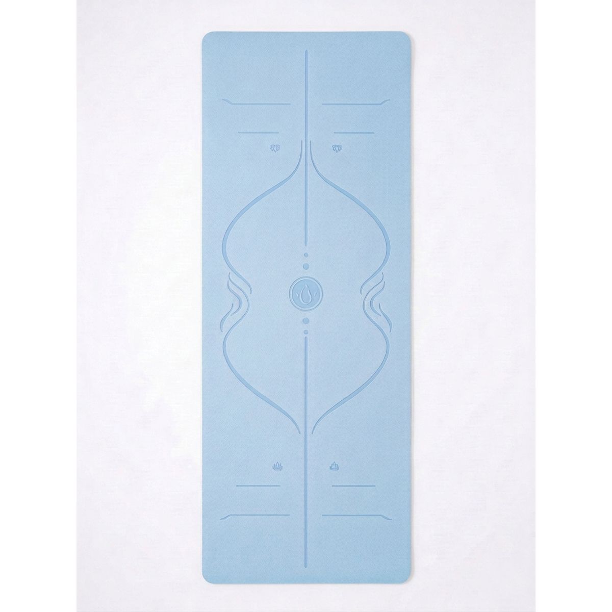 GENERICO - Mat de Yoga Con Marcas De Alineación de 8mm más bolso- Azul claro v2