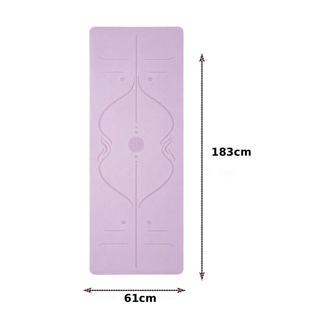 GENERICO - Mat de Yoga Con Marcas De Alineación de 8mm más bolso-Lila v2