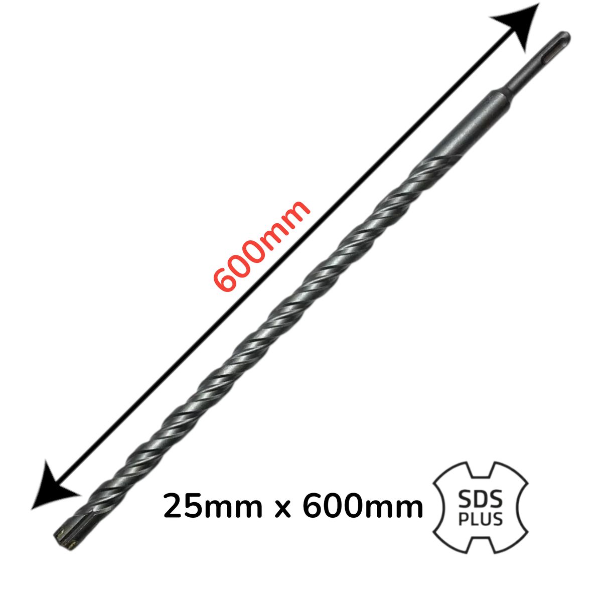 TYKON - Broca Concreto 25mm x 600mm Hormigon SDS Plus