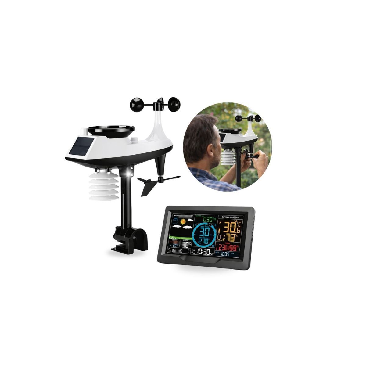 COMPUTECH - Estacion Meteorologica Profesional Viento Lluvia Digital Rf