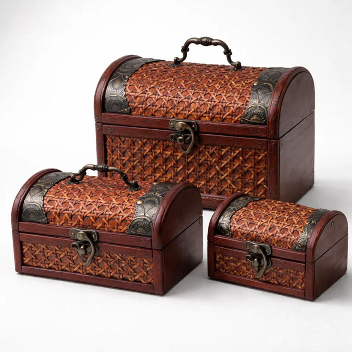 BRIC - Set De 3 Cajas Organizadoras Decorativas Diseño Baul