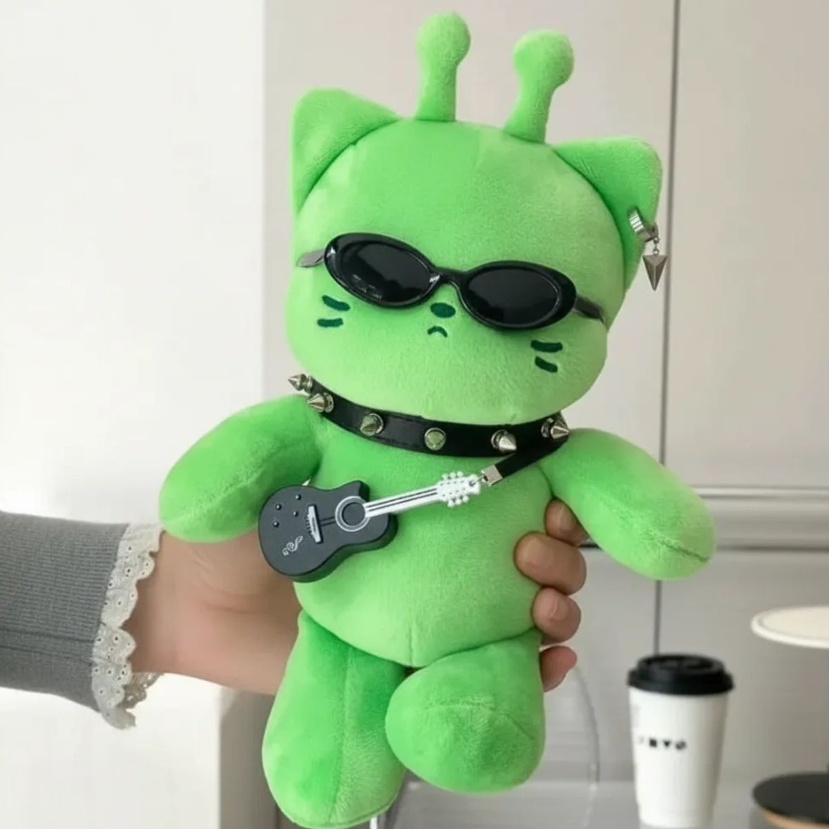 GENERICO - Peluche Gato Alien Marciano Rockero Regalo Tierno 25 Cm