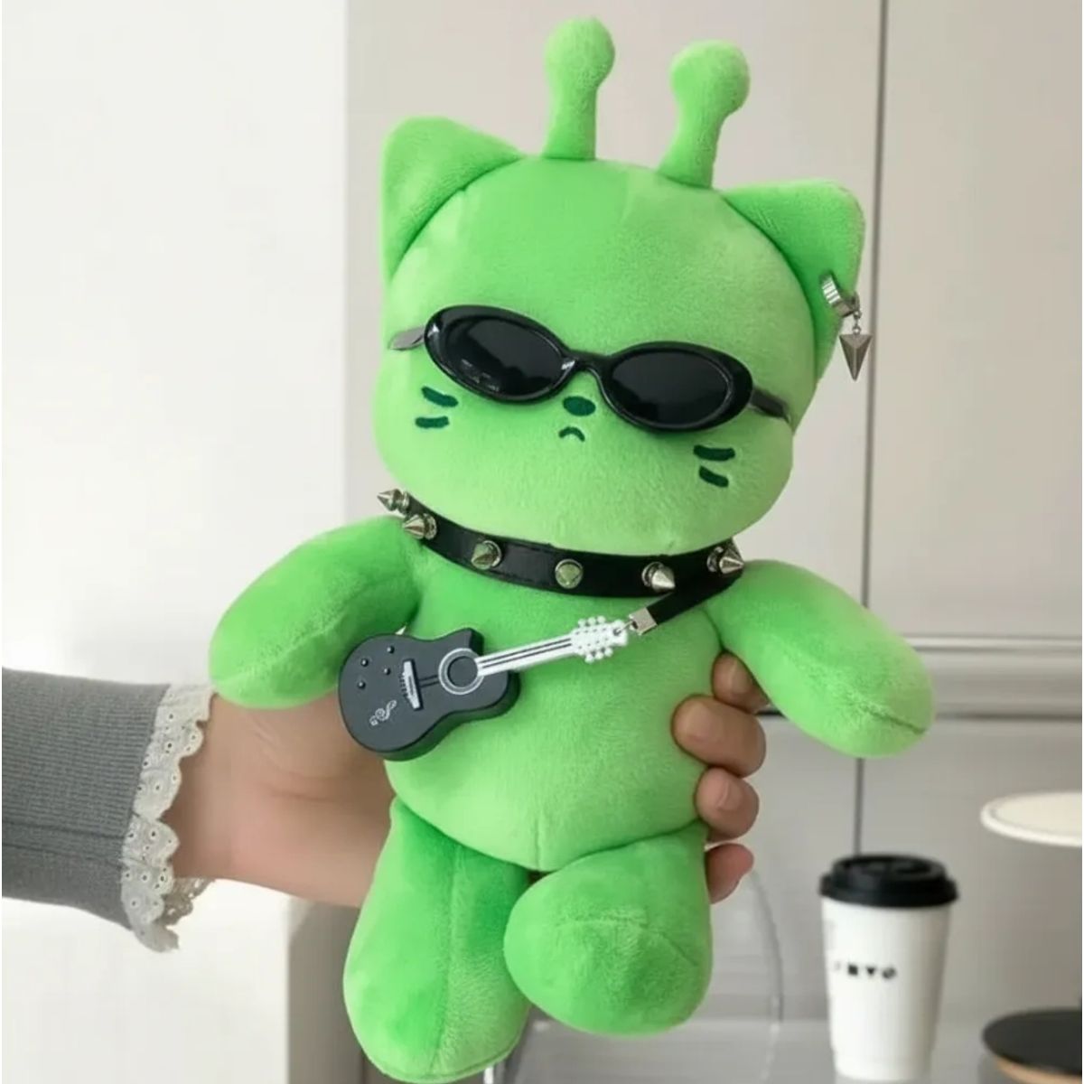 GENERICO - Peluche Gato Alien Marciano Rockero Regalo Tierno 25 Cm