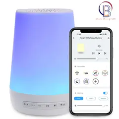 PUREPOWER - Máquina de ruido blanco con 30 sonidos calmantes WIFI con luces Bluetooth con USB Recargable