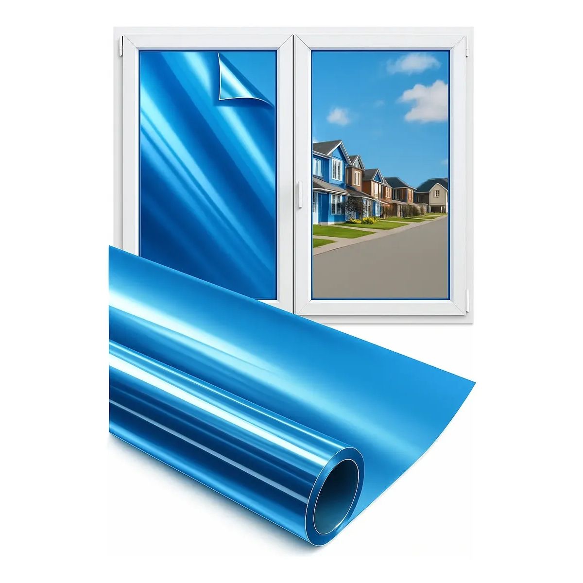 GENERICO - x2 Privacidad Hogar Familiar Vinil Espejo Film Solar Ventanas C