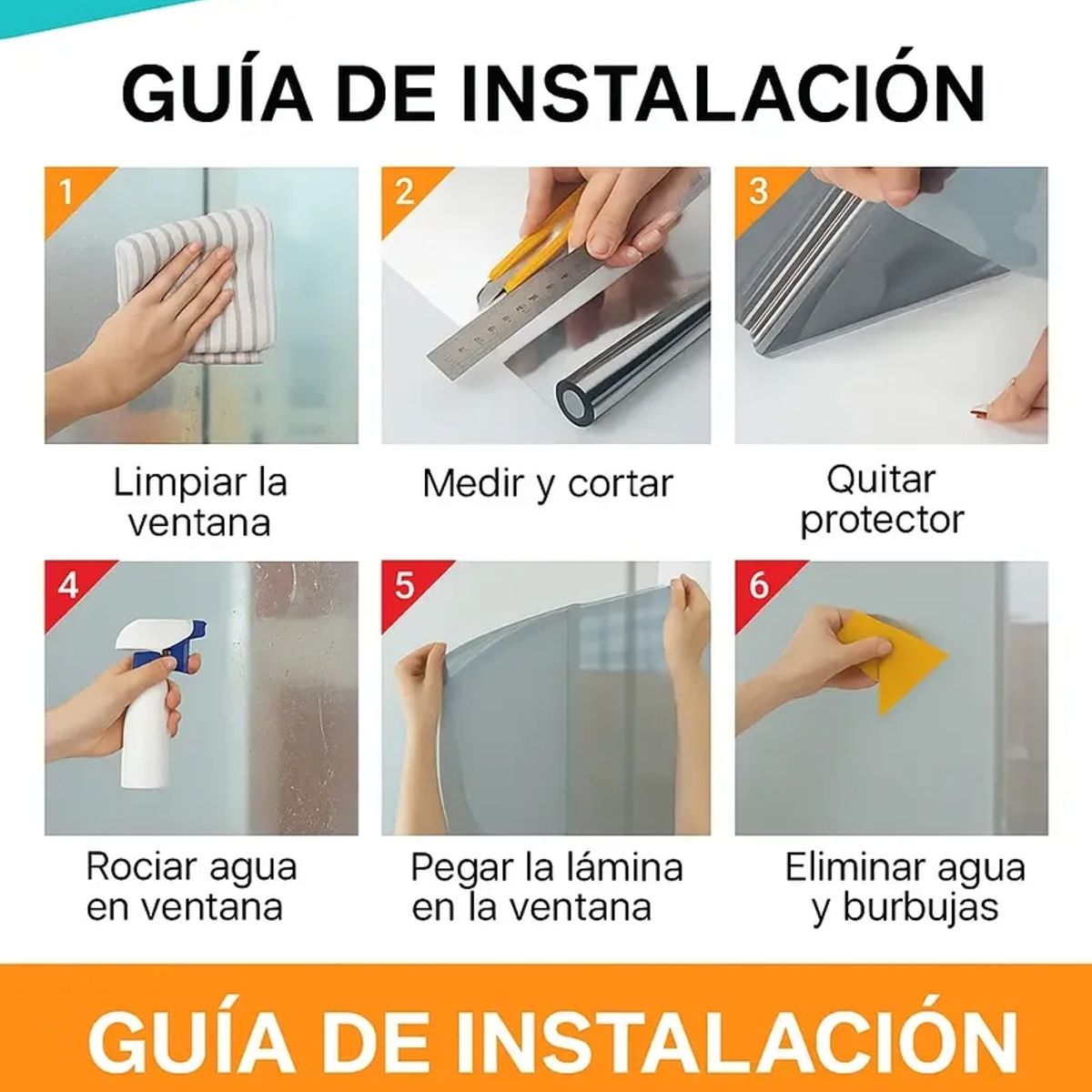 GENERICO - x3 Privacidad Hogar Familiar Vinil Espejo Film Solar Ventanas C