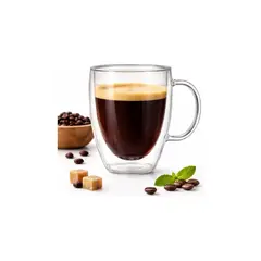 GENERICO - Taza Espresso Doble Vidrio 400ml Termica Cafe Transparente