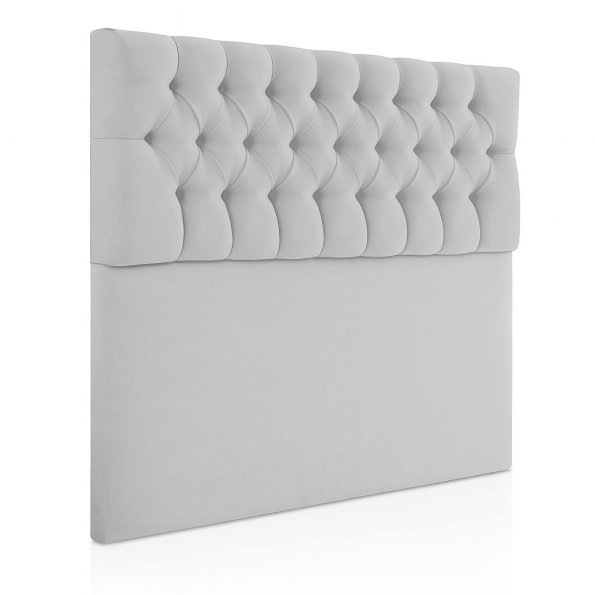 GENERICO - Cama 2 Plazas Capitoné Tapizada en Lino Color Gris Perla