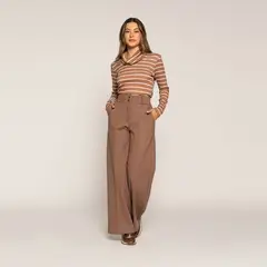 LUDOVICA - Polera Úrsula Moka Ajustada Cuello Redondo Manga Larga