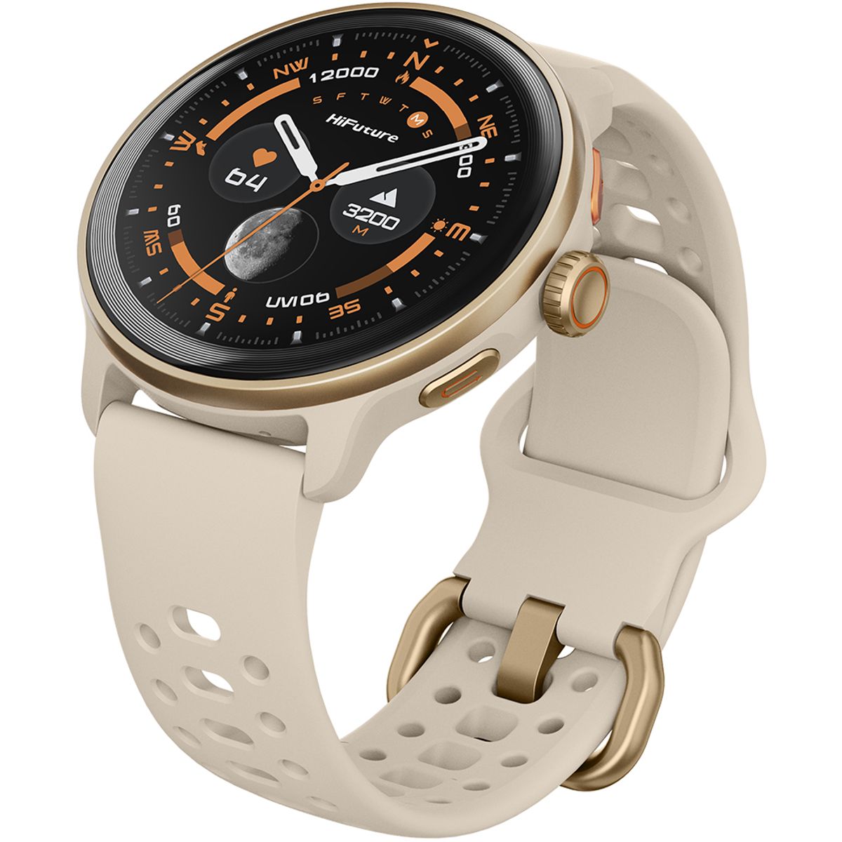 HIFUTURE - Smartwatch HiFuture Vela Blanco con Pantalla 1.43 AMOLED GPS 3ATM