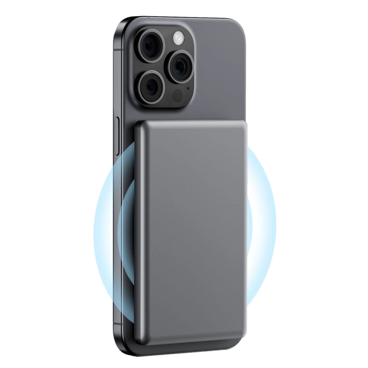 TECNOLAB - Power Bank Magnetica Compatible Con iPhone Con 5000 Mah Gris