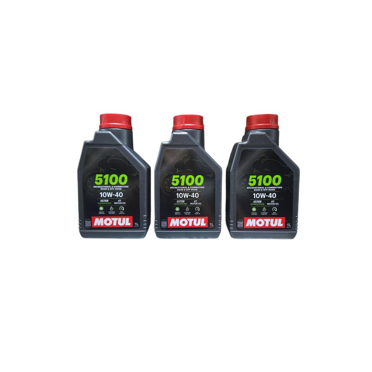 MOTUL - Pack 3L Aceite de Moto 10w 40 Semi-sintetico Motul 4T