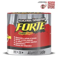 FORTE - Cinta Hojalatera Tapagoteras Aluminizado 5 metros