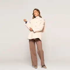 LUDOVICA - Chaqueta Crudo Afelpada Cuello Envolvente Texturada
