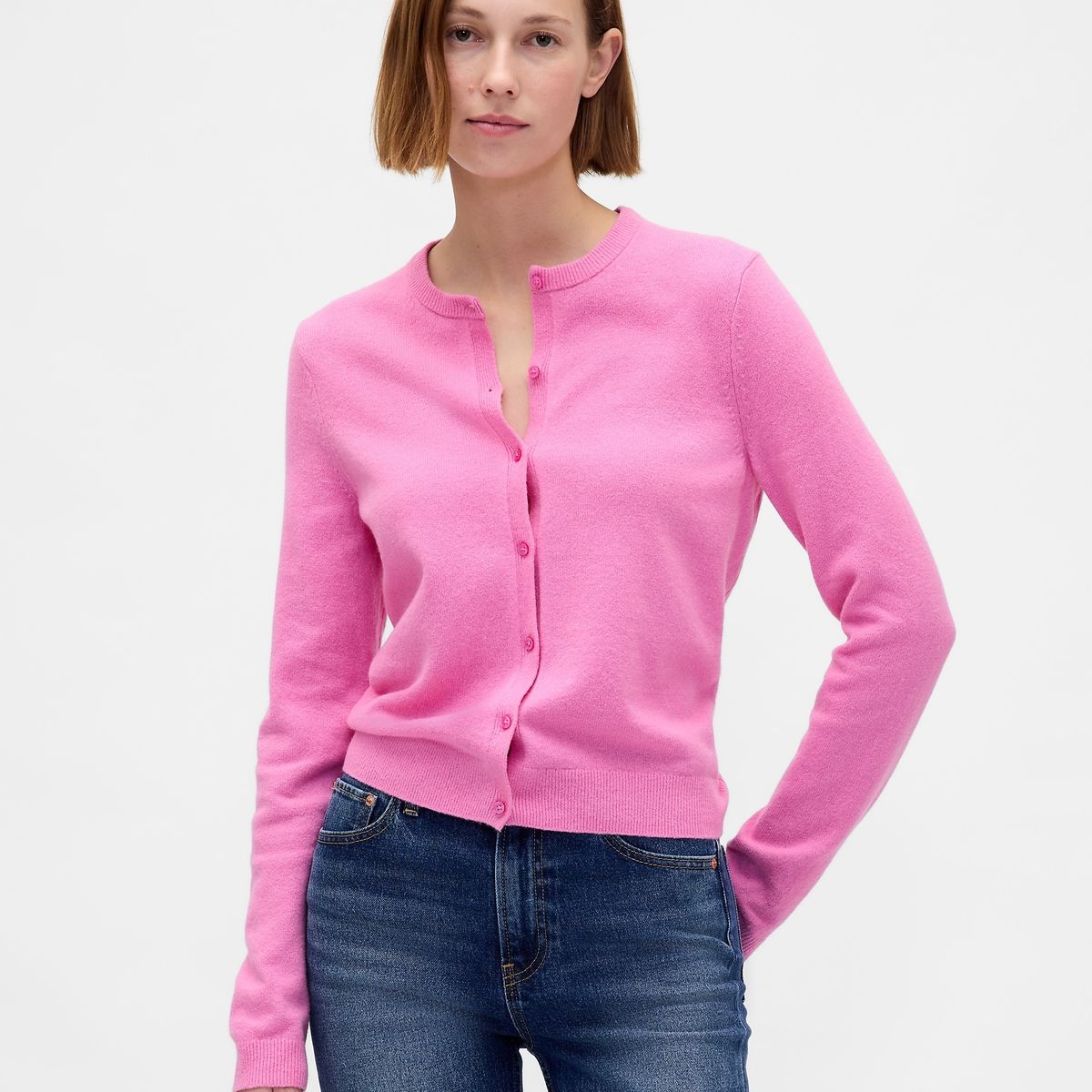 GAP - Chaleco Mujer Cashsoft Rosado Gap