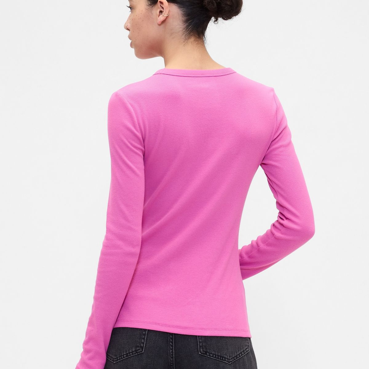 GAP - Polera Mujer Manga Larga Crew Rosado Gap