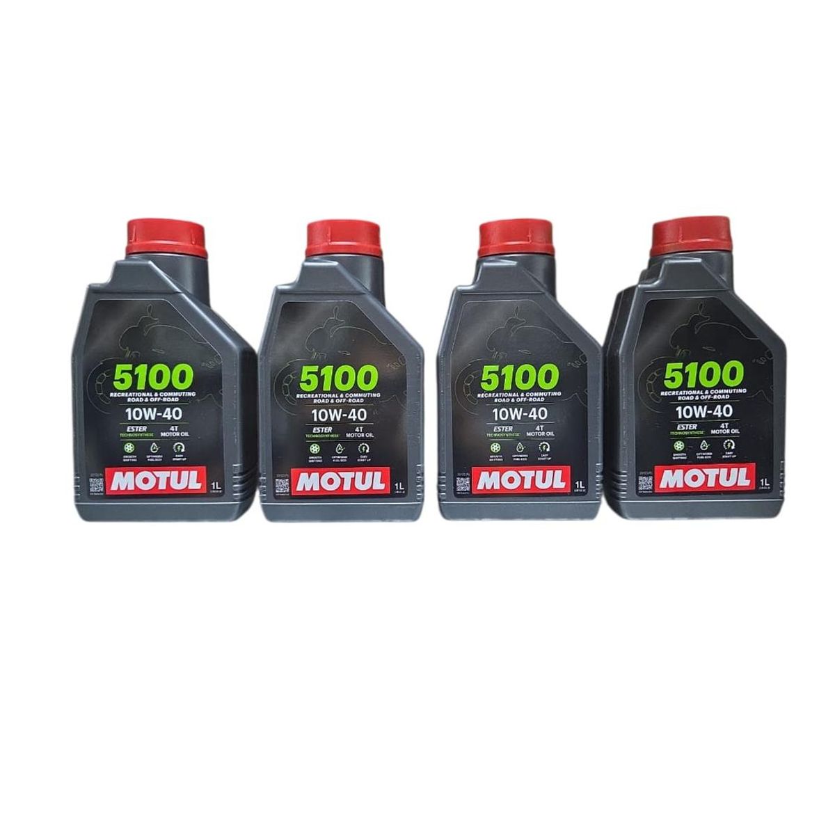 MOTUL - Pack 4L Aceite Moto 10w 40 Semi-sintetico Motul 4T 1L