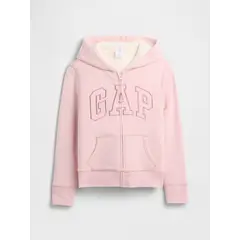 GAP - Polerón Niña Con Gorro Con Cierre Cozy Logo Rosado