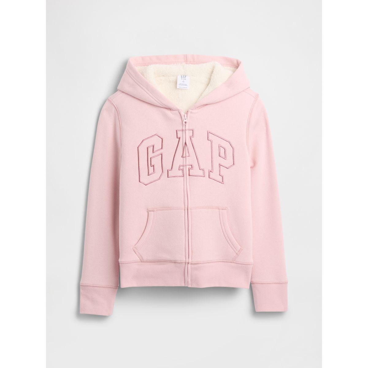 GAP - Polerón Niña Gap Con Gorro Con Cierre Cozy Logo Rosado