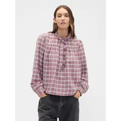 GAP - Blusa Mujer Manga Larga Franela Rosado