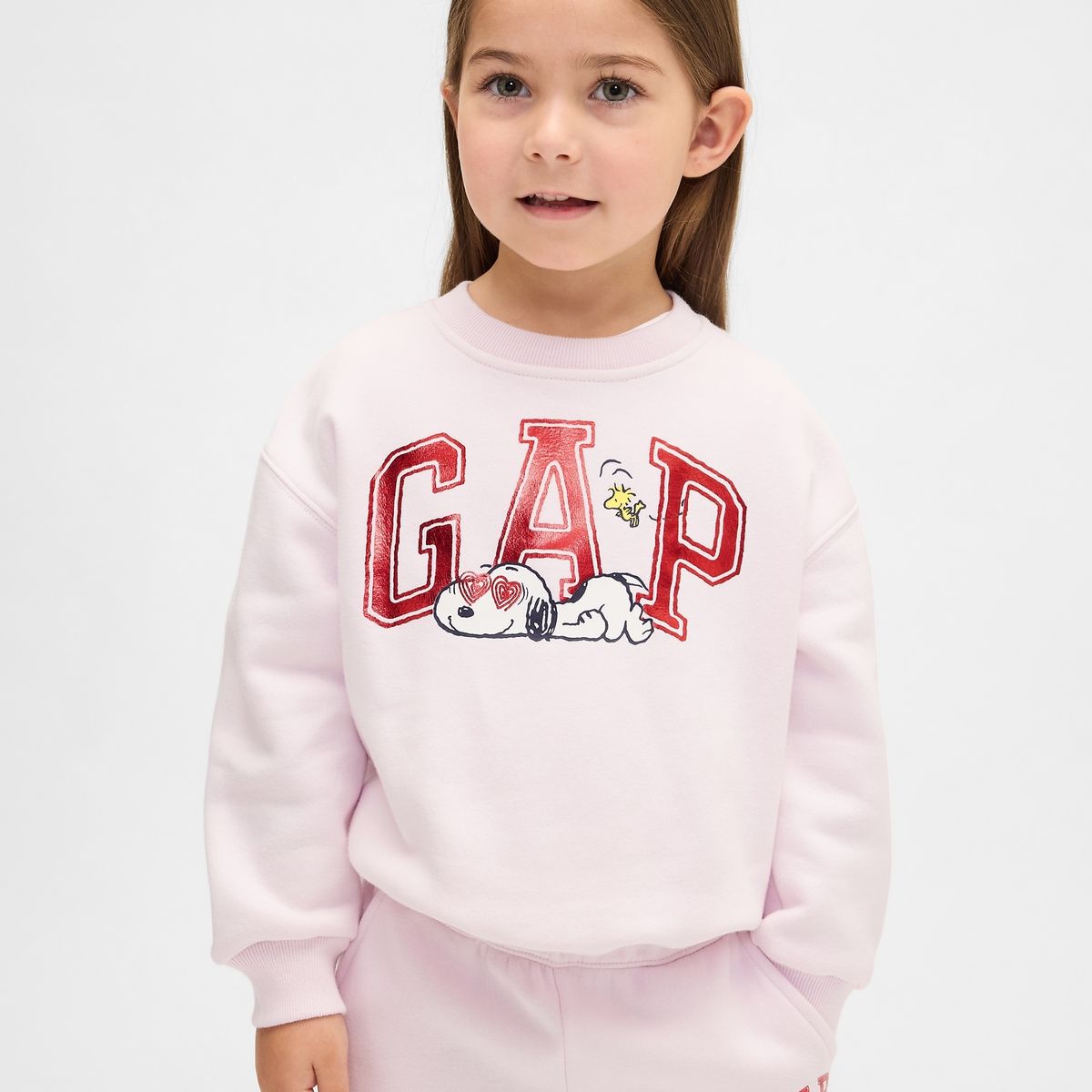 GAP - Polerón Toddler Niña Sin Gorro Rosado Gap