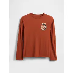 GAP - Polera Niño Manga Larga Graficas Naranjo Naranjo