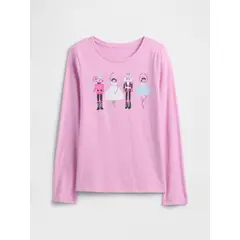 GAP - Polera Niña Manga Larga Rosado