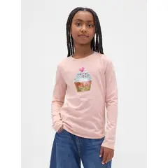 GAP - Polera Niña Manga Larga Flippy Rosado
