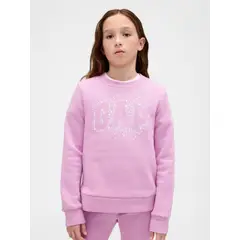 GAP - Polerón Niña Sin Gorro Logo Crew Rosado