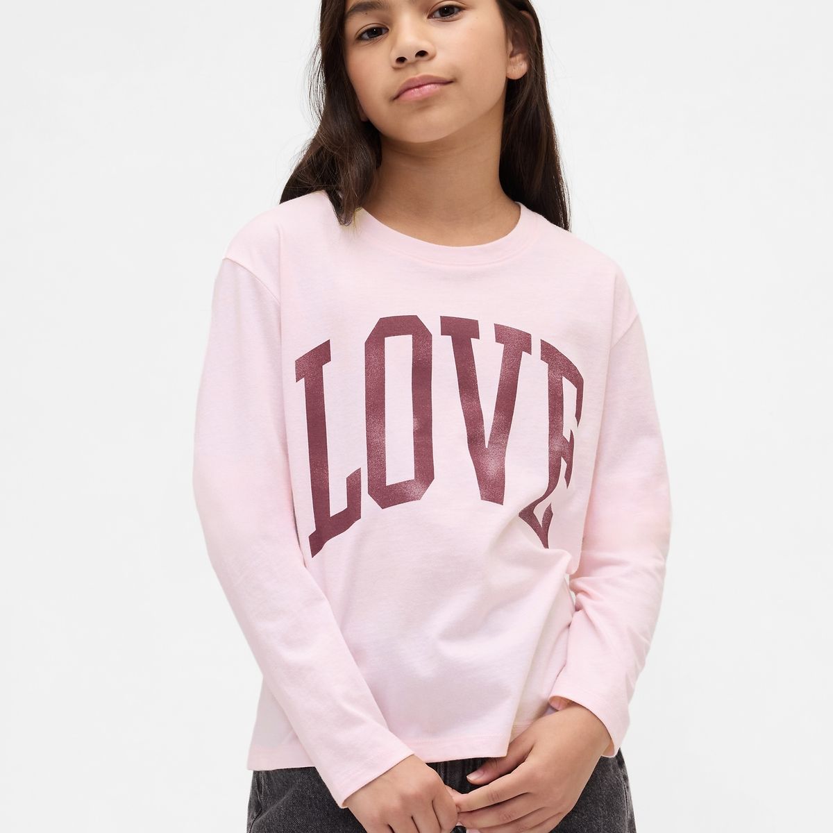 GAP - Polera Niña Gap Manga Larga Rosado